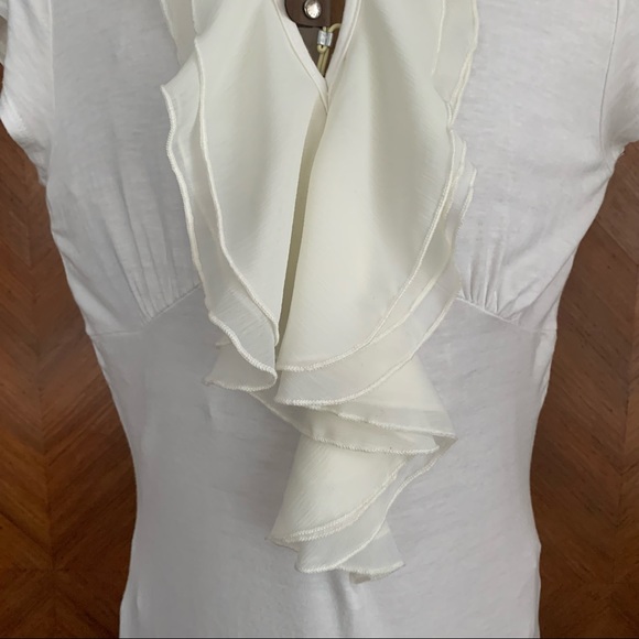 Tammy Mars Dressy Off-White Rayon Top (Large) - Picture 4 of 7